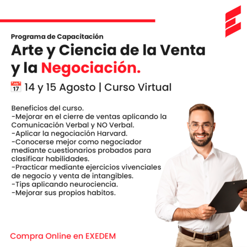Arte y Ciencia de la Venta y la Negociación (14 y 15 Agosto 2025)