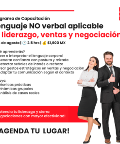Curso Presencial Lenguaje NO Verbal Aplicable al Liderzgo, Ventas y Negociación.