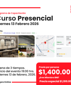 Curso Presencial - Cena & Capacitación (13 de febrero, 2026) Restaurante Sofrito Puebla